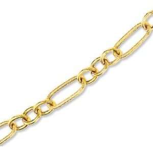  14k Yellow Gold Florentine Figaro Bracelet Jewelry