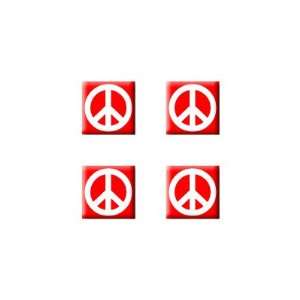  Peace Sign Red   Set of 4 Badge Stickers Electronics