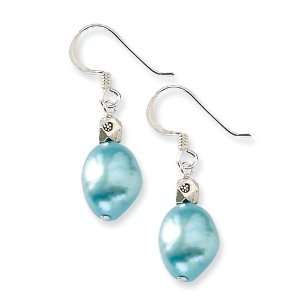   Sterling Silver Light Blue Freshwater Cultured Pearl Earrings Jewelry