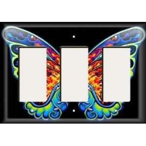  Three Rocker Plate   Hippie Butterfly