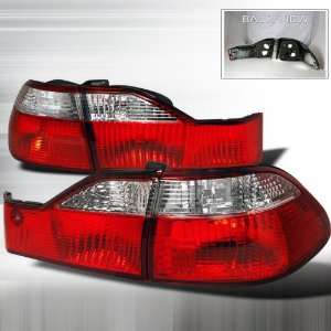  1998 2000 Honda Accord Tail Lights Red Clear 4dr 