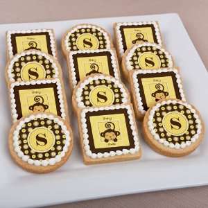  Monkey Neutral   Personalized Baby Shower Cookies Health 
