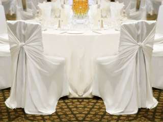 20 White Satin Universal Self Tie Chair Covers Wedding  