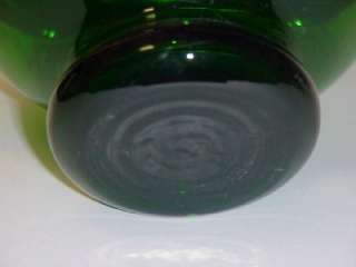 GREEN GLASS VASE ITALY 13 TALL  
