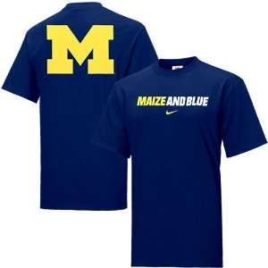 Nike Michigan Wolverines Navy Blue Rush the Field T shirt  