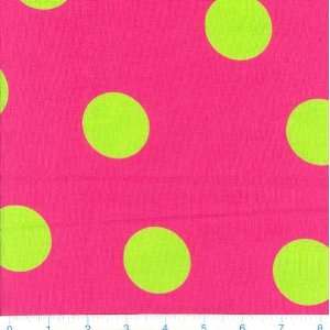   Dots Hot Pink & Lime Fabric By The Yard Arts, Crafts & Sewing