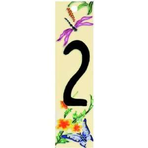  2x8.5 Art Tile House Number   Natural Series 2