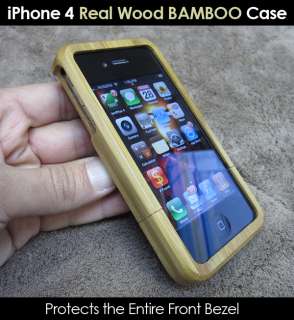 100% Natural Bamboo Hand made Case Cover for iPhone 4  