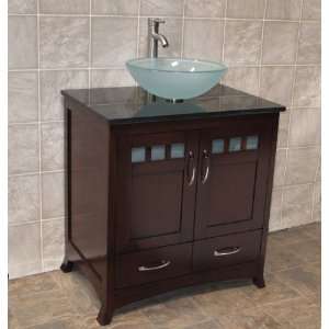  30 Bathroom Solid Wood Vanity Cabinet Stone Top Vessel 