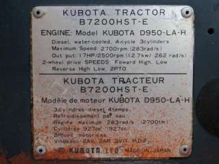 Kubota B7200 HST E Diesel Tractor w/ 50 Mowing Deck  