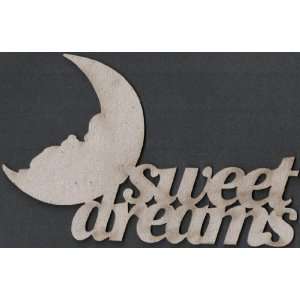  Die Cut Grey Chipboard Word Sweet Dreams Arts, Crafts 