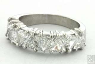 VINTAGE 1950s PLATINUM 2.0CT VS/G TRILLIANT DIAMOND WEDDING BAND RING 