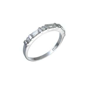   CZ Baguette Sterling Silver Stacking Ring, 6 Willow Company Jewelry