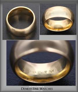 Stunning 14K Wide Yellow Gold Wedding Band Ring Sz 5.5  