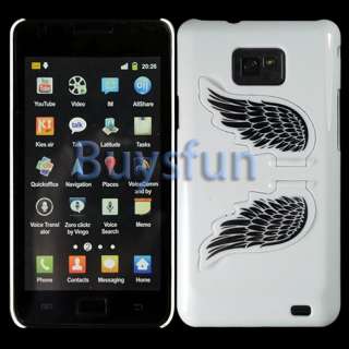 Angel Wing White Hard Cover Stand Case For Samsung Galaxy S2 S II 