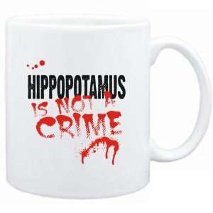 Mug White  Being a  Hippopotamus is not a crime  Animals  