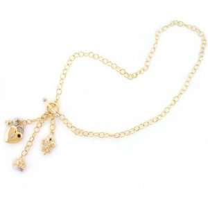   Jewelry 14K Yellow & White Gold Multi Charms Lariat Necklace Jewelry