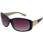 Jaclyn Smith Oval Plastic Sunglasses with Metal Braided Hinge