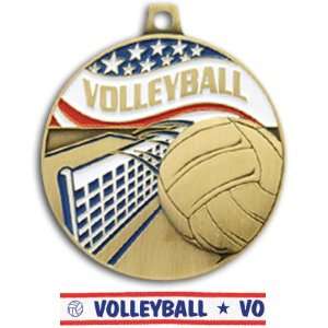   Volleyball Medals M 750 GOLD MEDAL/AMERICANA Custom Volleyball RIBBON