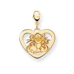  Disney Tigger Heart Lobster Clasp Charm in 14 kt Yellow 