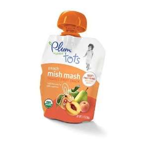Plum Organic Fruit Snack Baby Food Peach Mish Mash 3.17 Oz. Pouch 