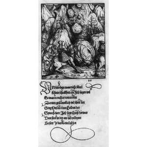   mountain landslide threatening 3 horsemen,1517,Germany