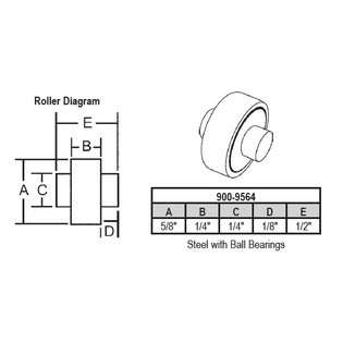 TechnologyLK STB Sliding Window Replacement Roller, Steel Wheel, with 