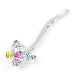   Hair Clip with Multi color CZ and Swarovski Crystals (1 pc) (2285