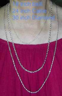 Silver Heavy Electroplate CHAIN NECKLACE 18 24 & 30  