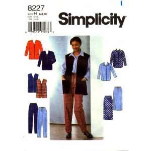 Simplicity 8227 Sewing Pattern Misses Jacket Vest Shirt Skirt Pants 