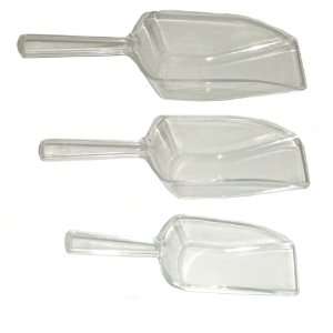  Scoops 3 in Set Clear Plastic Scoops