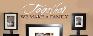 Together Family Stickers Vinyl Wall Decal Words Letters  