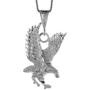  925 Sterling Silver Eagle Pendant (w/ 18 Silver Chain), 1 