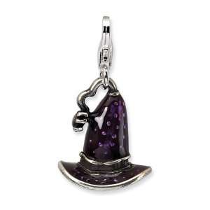   Amore La Vita Sterling Silver 3D Witchs Hat Charm with Lobster Clasp
