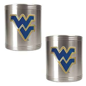 West Virginia Mountaineers NCAA 2pc Stainless Can Holder Set