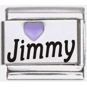  Jimmy Purple Heart Laser Name Italian Charm Link Jewelry