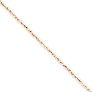  14k Rose Gold 1.5mm D/C Rope Chain Length 24 Jewelry