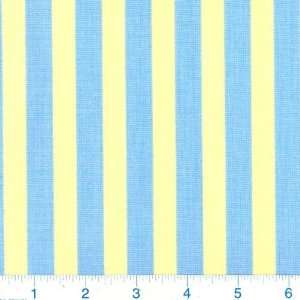   Creamy Yellow/Sky Blue Fabric By The Yard Arts, Crafts & Sewing