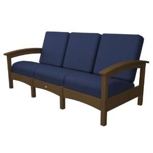  Trex Outdoor Rockport Club Sofa in Tree House with Navy 
