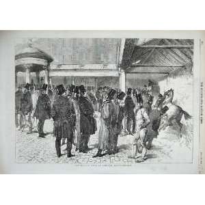   1856 Scene TattersallS Horse Auction Men Sale Print