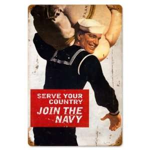 Serve Your Country Vintaged Metal Sign 