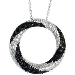 14k White Gold 18 in. Thin Chain & 3/4 in. (19mm) tall Circle Cut Out 