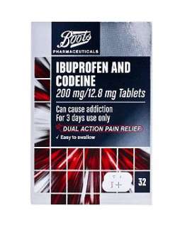 Boots Pharmaceuticals Ibuprofen and Codeine 200mg12.8mg Tablets 32 