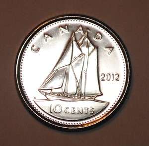 Canada 2012 BU Nice UNC 10 cent Canadian Dime from mint roll  