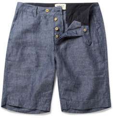 YMC Straight Leg Linen Chambray Shorts