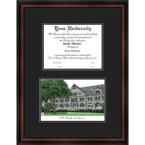 Tulane University Green Wave Diploma Frame & Lithograph Print