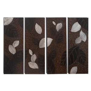  Unique Style Leaves On Wooden Wall Plaques 4 Assortment 