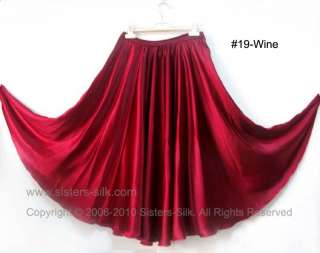 100% Silk Full Circle Long Skirt 38inches Length S  3XL #AF683  