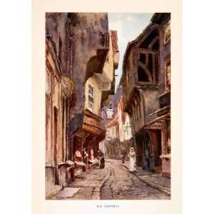  1911 Print Shambles York England Street Cityscape 