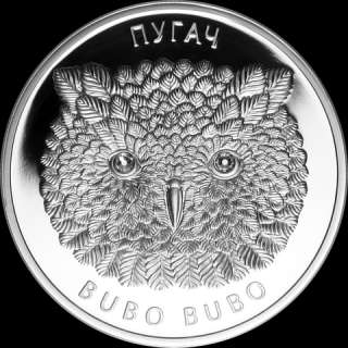 Belarus 2010 20 rubles Eagle Owl Bubo Bubo Proof Silver Coin  